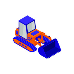 Wall Mural - Isometric excavator