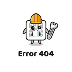 Sticker - error 404 with the cute qr code mascot