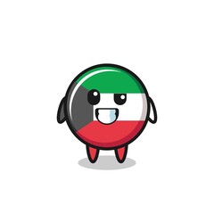 Wall Mural - cute kuwait flag mascot with an optimistic face