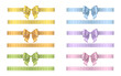 Colorful bows with ribbons. bow and ribbon with buffalo texture. easter or spring bow with gingham fabric pattern