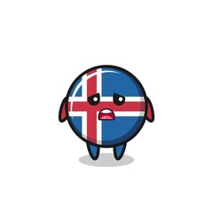 Poster - disappointed expression of the iceland flag cartoon