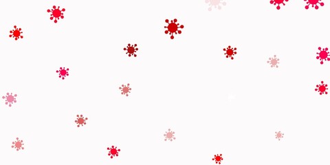 Light pink vector backdrop with virus symbols.