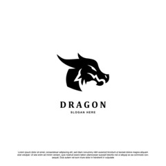 Wall Mural - Silhouette dragon head logo design