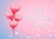 Romantyczne walentynkowe tło z balonikami w kształcie serca i z napisem 
