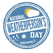 National weatherperson's day grunge rubber stamp