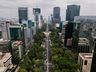 Wall Mural - Aerial photo of Reforma street in Mexico City