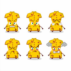 Sticker - Yellow clothing of chinese woman cartoon character with various angry expressions