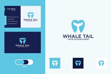 Wall Mural - whale dental logo design template