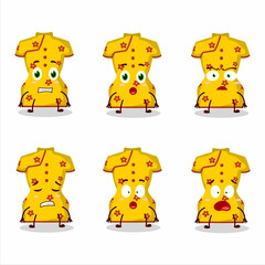 Sticker - Character cartoon of yellow clothing of chinese woman with scared expression