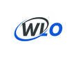 WLO letter creative modern elegant swoosh logo design