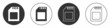 © Kostiantyn - Black SD card icon isolated on white background. Memory card. Adapter icon. Circle button. Vector