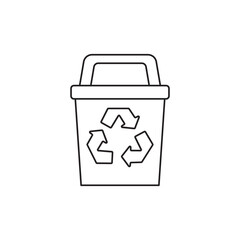 Wall Mural - Recycle Bin trash icon line style icon, style isolated on white background