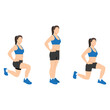 © lioputra - Woman doing front and back lunges exercise. Flat vector illustration isolated on white background