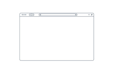 Wall Mural - line browser window in black color, internet page.