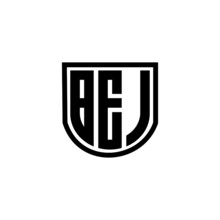 BEJ Letter Logo Design With White Background In Illustrator, Vector Logo Modern Alphabet Font Overlap Style. Calligraphy Designs For Logo, Poster, Invitation, Etc.