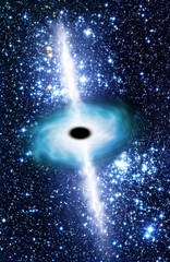 illustration of a black hole in the universe
