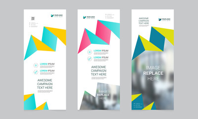 Wall Mural - Roll up banner vector template