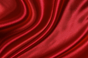 Wall Mural - Red silk or satin luxury fabric texture can use as abstract background. Top view