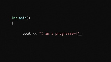 Writing a simple code in C programming language, I am a programmer message