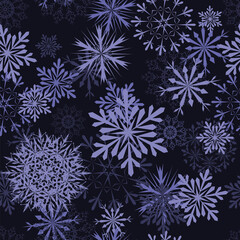 Wall Mural - Seamless Snowflakes