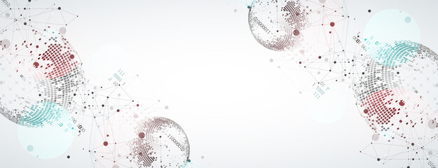 Abstract technology sphere background. Global network consept.