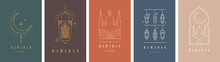 Ramadan Kareem. Islamic Greeting Card Template With Ramadan For Wallpaper Design. Poster, Media Banner. A Set Of Vector Illustrations.