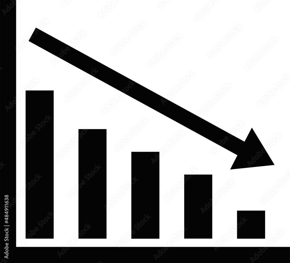 Vector illustration of the icon black color silhouette of a bar graph ...