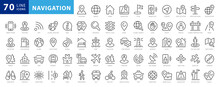 Navigation, Location, GPS Elements - Thin Line Web Icon Set. Outline Icons Collection. Simple Vector Illustration