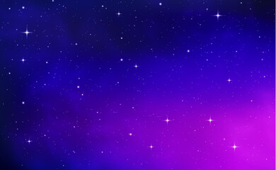 Wall Mural - Space background, realistic violet nebula, star.