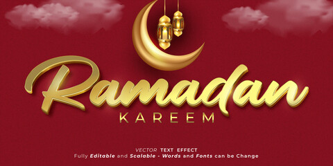 Wall Mural - Ramadan kareem Text effect Editable 3d text style