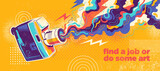 Fototapeta Fototapety dla młodzieży do pokoju - Modish background design in abstract style with retro camera and colorful splashing shapes. Vector illustration.