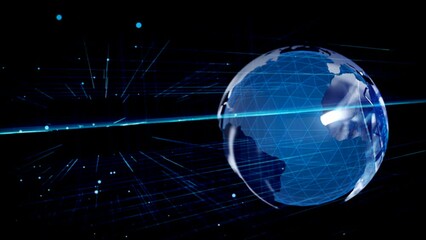 Wall Mural - globe and grid space