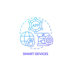 Wall Mural - smart devices blue gradient concept icon. innovative technology abstract idea thin line illustration