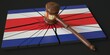 Block with flag of Costa rica hit by judge's gavel. Court related 3d rendering