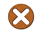 Fototapeta Londyn - X No Rejection symbol Cookies chocolate icon logo illustration