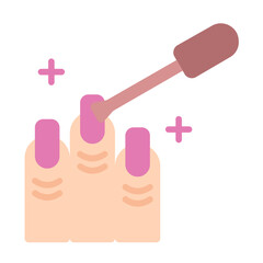 Sticker - manicure nail flat icon