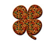 Shamrock Clover St Patrick Irish symbol Pizza icon food logo illustration