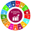 Decent Work and Economic Growth Icon - Goal 8 out of 17 Sustainable Development Goals set by the United Nations General Assembly, Agenda 2030. Vector illustration EPS 10, editable