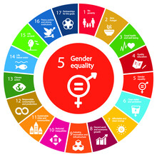 Gender Equality Icon - Goal 5 Out Of 17 Sustainable Development Goals Set By The United Nations General Assembly, Agenda 2030. Vector Illustration EPS 10, Editable