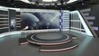 © Cavan Images - Virtual TV Studio Set. Green screen background. 3d Rendering