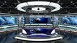 © Cavan Images - Virtual TV Studio Set. Green screen background. 3d Rendering