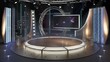 © Cavan Images - Virtual TV Studio Set. Green screen background. 3d Rendering