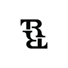 Wall Mural - Artistic letter T and R initial ambigram logo design template