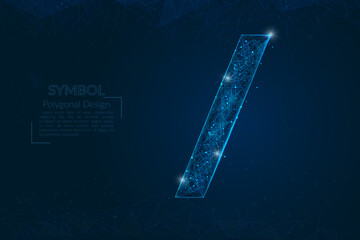 Wall Mural - abstract isolated blue image of a slash sign. polygonal illustration looks like stars in the blask n
