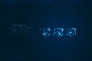 Wall Mural - abstract isolated blue image of a dot sign. polygonal illustration looks like stars in the blask nig