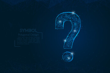 Wall Mural - abstract isolated blue image of a question sign. polygonal illustration looks like stars in the blas