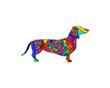Dog Dachshund Pet symbol Mandala icon chromatic logo illustration