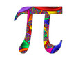 Pi Symbol, Math Ratio symbol Mandala icon chromatic logo illustration