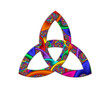 Trinity Knot, triquetra symbol Mandala icon chromatic logo illustration