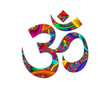 Om, Brahman Hinduism symbol Mandala icon chromatic logo illustration